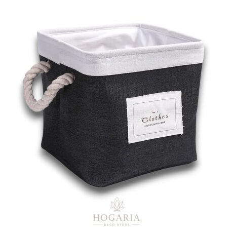 Cesto de tela lisa rectangular “Turin dark grey”