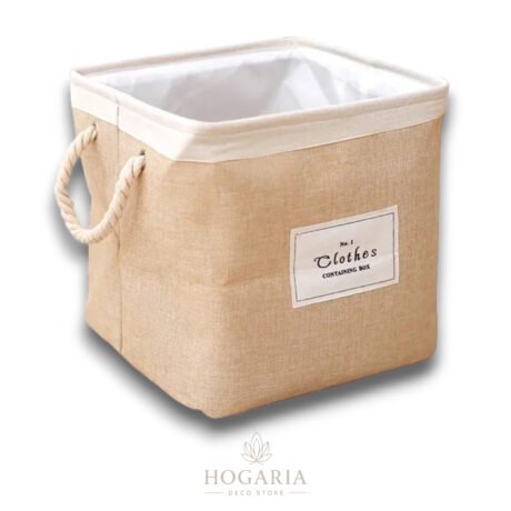 Cesto de tela lisa rectangular “Turin Beige”