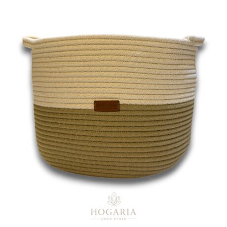 Contenedor xl crudo con simil yute