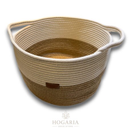 Contenedor xl crudo con simil yute